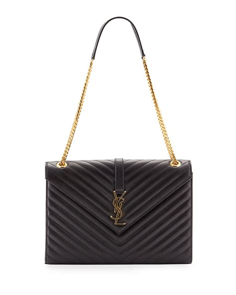 v flap ysl monogram leather pouch clutch bag|Saint Laurent YSL Monogram Flap Clutch Bag in Grained Leather.